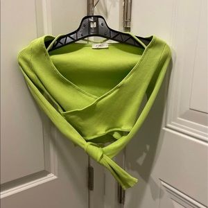 Lime Green Criss Cross crop top